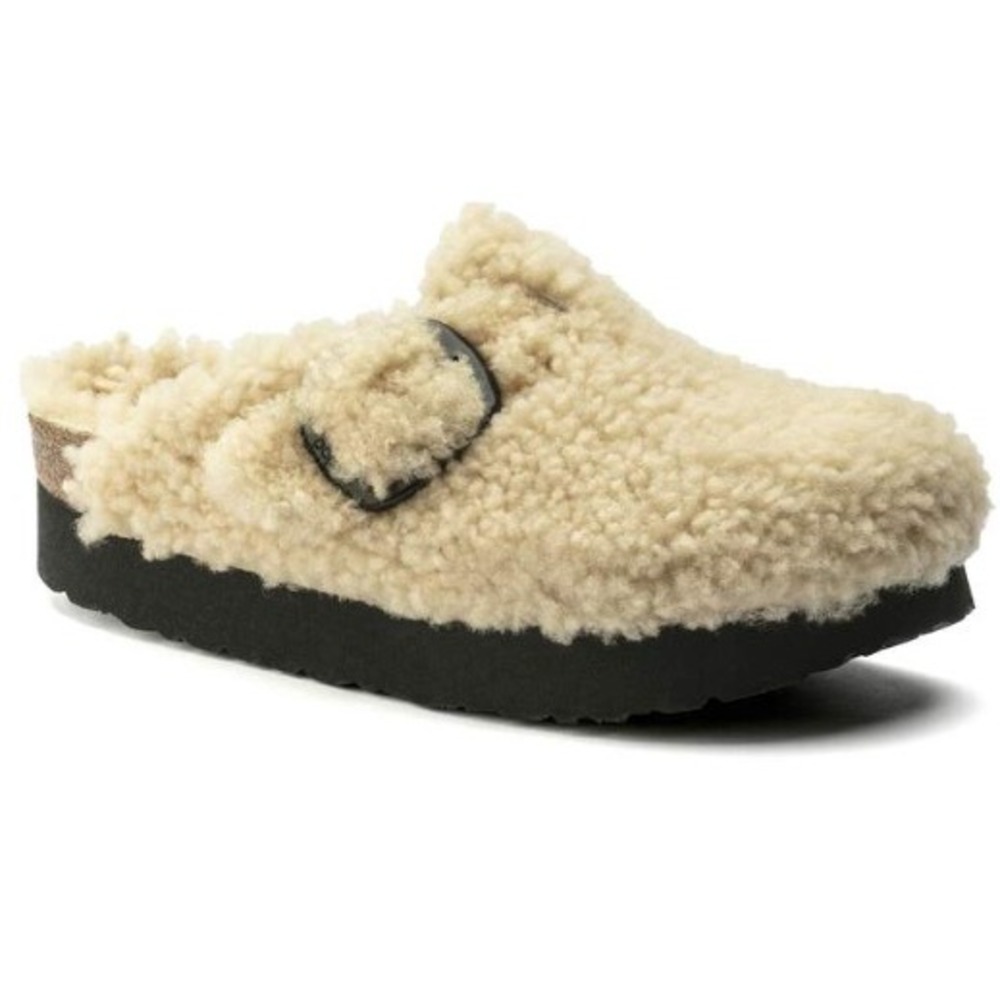Papillio Birkenstock Boston Big Buckle Flex Platform Unisex Size 42 Flurry Cozy